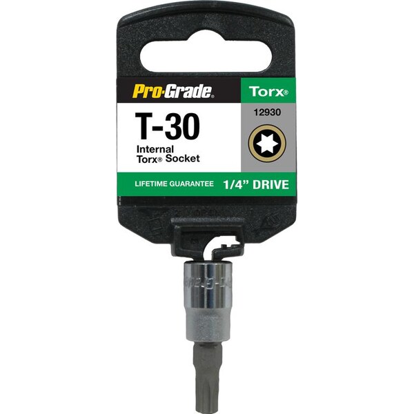 Pro-Grade Tools 1/4" Dr. T30 Internal Torx Socket 12930